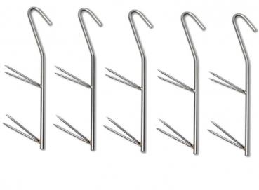 10 Stück Räucherhaken 18cm mit 2 Doppelspitzen